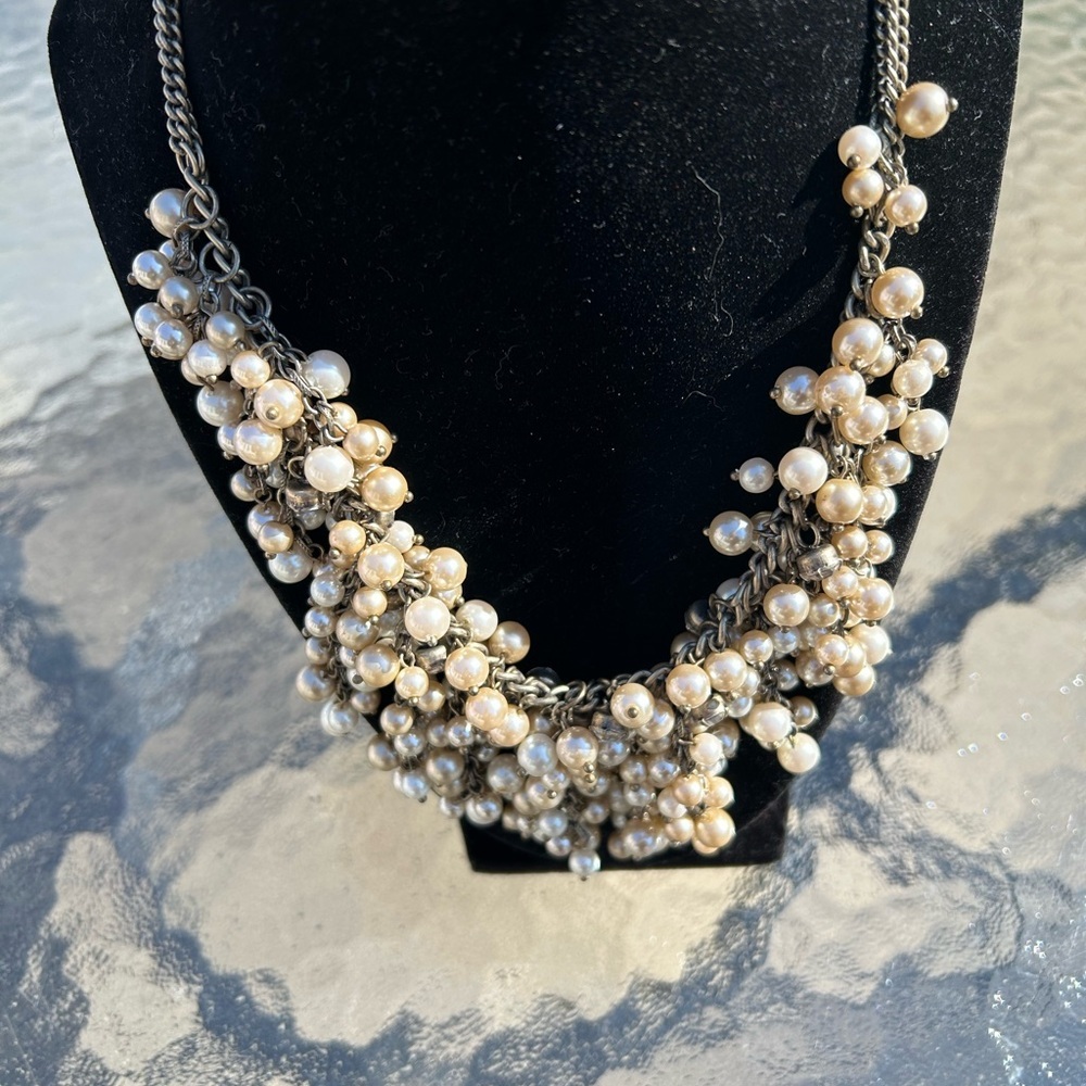 Loft Statement Collar Bib Necklace Rhinestones Mu… - image 5